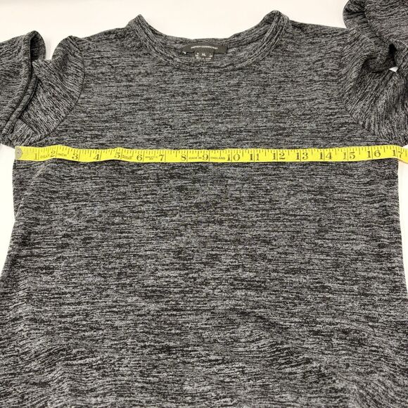 French Connection Grey/Black Marled Crewneck Long Sleeve Maxi Dress Size XL - Picture 7 of 11